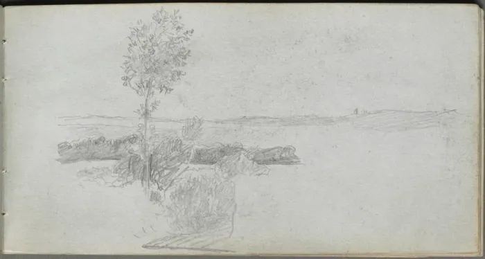 Framed Print : Sketchbook, page 28: Landscape Study. Creator: Ernest Meissonier (French, 1815-1891) Framed Print : Sketchbook, page 28: Landscape Study. Creator: Ernest Meissonier (French, 1815-1891)