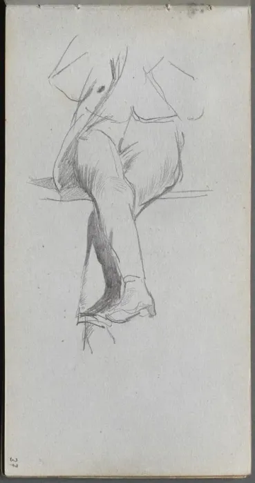 Framed Print : Sketchbook, page 37: Figure Study, crossed legs. Creator: Ernest Meissonier (French, 1815-1891) Framed Print : Sketchbook, page 37: Figure Study, crossed legs. Creator: Ernest Meissonier (French, 1815-1891)