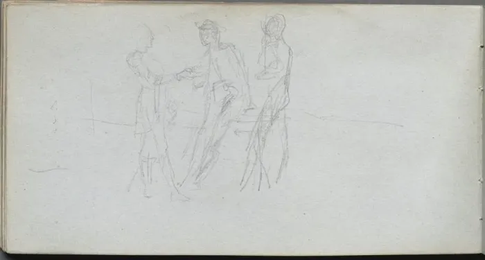 Framed Print : Sketchbook, page 42: Three Figures. Creator: Ernest Meissonier (French, 1815-1891) Framed Print : Sketchbook, page 42: Three Figures. Creator: Ernest Meissonier (French, 1815-1891)