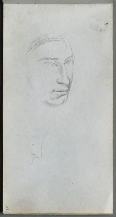 Framed Print : Sketchbook, page 61: Face, 3 / 4 view profile. Creator: Ernest Meissonier (French, 1815-1891) Framed Print : Sketchbook, page 61: Face, 3 / 4 view profile. Creator: Ernest Meissonier (French, 1815-1891)