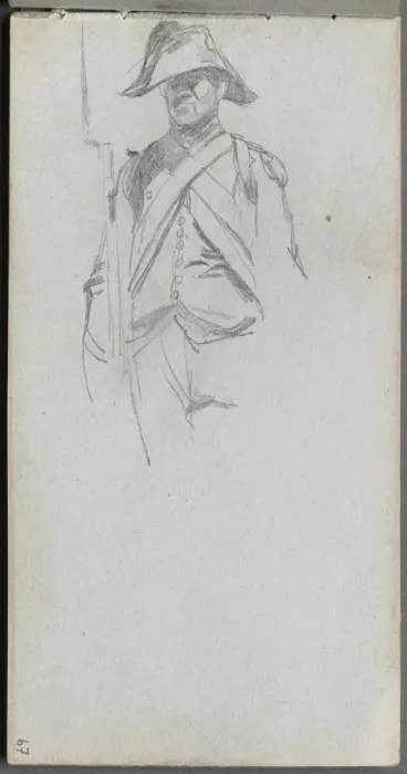 Framed Print : Sketchbook, page 67: Study of a Soldier. Creator: Ernest Meissonier (French, 1815-1891) Framed Print : Sketchbook, page 67: Study of a Soldier. Creator: Ernest Meissonier (French, 1815-1891)