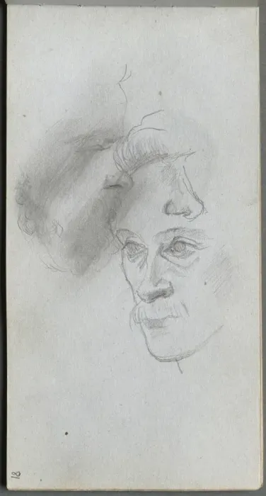 Framed Print : Sketchbook, page 81: Study of Faces. Creator: Ernest Meissonier (French, 1815-1891)