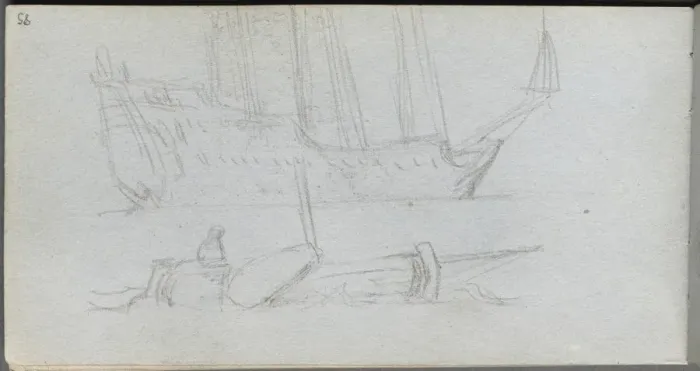 Framed Print : Sketchbook, page 85: Study of a Ship and Buoy. Creator: Ernest Meissonier (French, 1815-1891) Framed Print : Sketchbook, page 85: Study of a Ship and Buoy. Creator: Ernest Meissonier (French, 1815-1891)