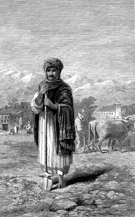Framed Print : Sketches in Afghanistan: an Afghan agriculturist, 1880. Creator: Unknown Framed Print : Sketches in Afghanistan: an Afghan agriculturist, 1880. Creator: Unknown