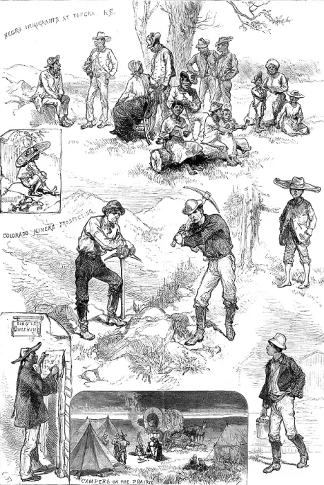 Framed Print : Sketches in the American Far West, 1880. Creator: Unknown Framed Print : Sketches in the American Far West, 1880. Creator: Unknown