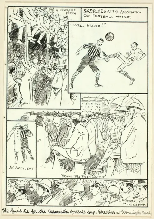 Framed Print : Sketches at the Association Cup Football Match, n. d. Creator: Philip William May Framed Print : Sketches at the Association Cup Football Match, n. d. Creator: Philip William May