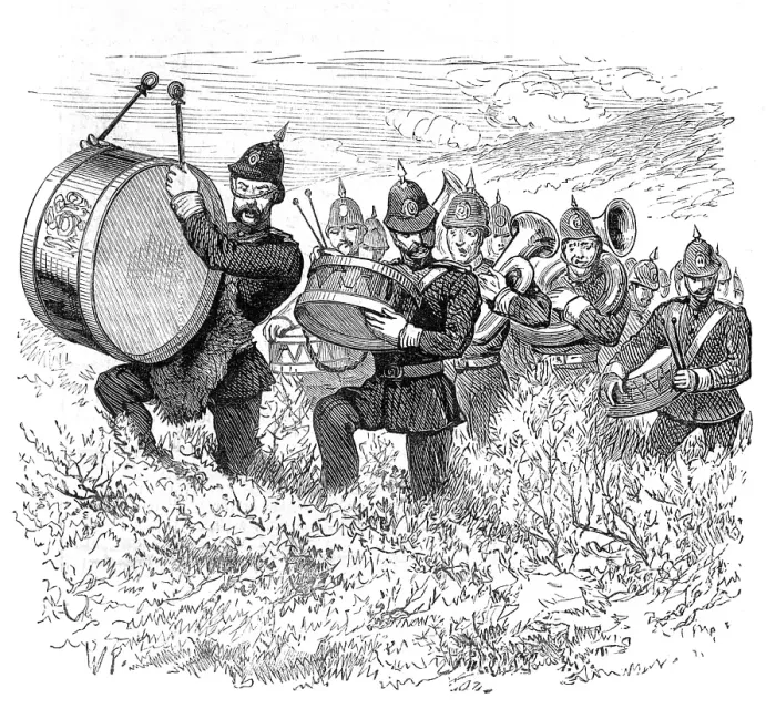 Framed Print : Sketches at the Brighton Theatre of War: The Band of Hope, 1880. Creator: Unknown Framed Print : Sketches at the Brighton Theatre of War: The Band of Hope, 1880. Creator: Unknown