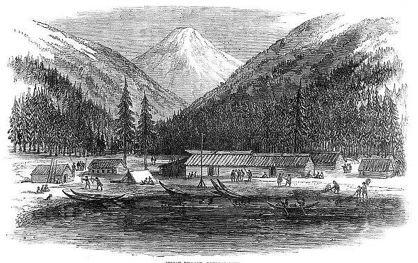 Sketches in British Columbia: Indian village, Douglas Lake, 1864. Creator: Unknown