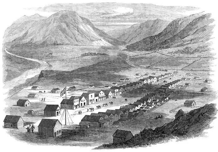 Framed Print : Sketches from British Columbia: Lilloett, on the Fraser River, 1864. Creator: Unknown Framed Print : Sketches from British Columbia: Lilloett, on the Fraser River, 1864. Creator: Unknown