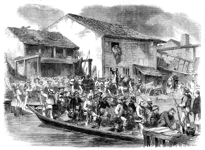 Framed Print : Sketches in Canton - Return of the Avengers, 1858. Creator: Unknown Framed Print : Sketches in Canton - Return of the Avengers, 1858. Creator: Unknown