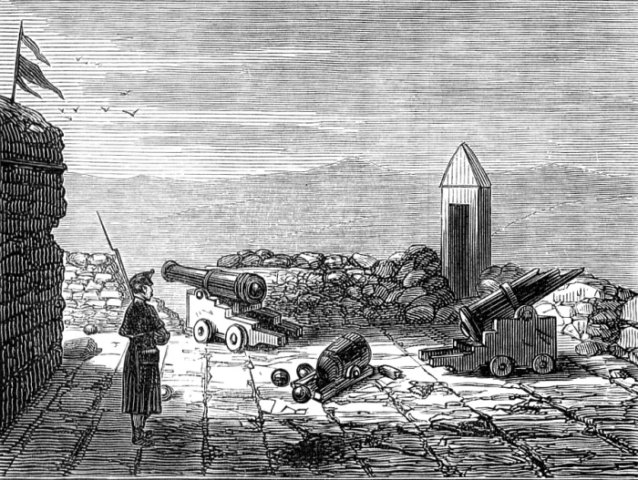 Framed Print : Sketches at Cartagena after the Siege: Fort Atalaya, 1874. Creator: Unknown Framed Print : Sketches at Cartagena after the Siege: Fort Atalaya, 1874. Creator: Unknown