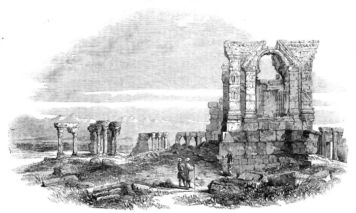 Framed Print : Sketches in Cashmere - Ruins of Ancient Temple, near Islambad, 1857. Creator: Unknown Framed Print : Sketches in Cashmere - Ruins of Ancient Temple, near Islambad, 1857. Creator: Unknown