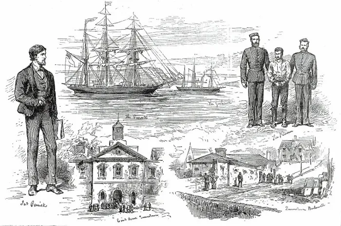 Framed Print : Sketches of the Caswell Mutiny, 1876. Creator: Unknown Framed Print : Sketches of the Caswell Mutiny, 1876. Creator: Unknown