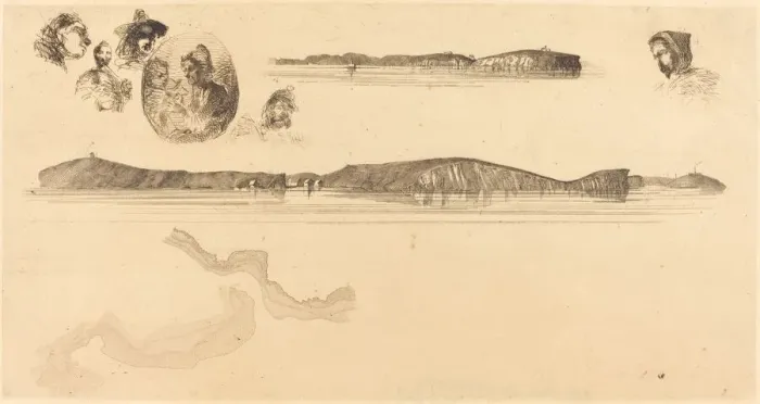 Framed Print : Sketches on the Coast Survey Plate, 1854 / 1855. Creator: James Abbott McNeill Whistler Framed Print : Sketches on the Coast Survey Plate, 1854 / 1855. Creator: James Abbott McNeill Whistler
