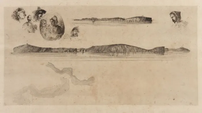 Framed Print : Sketches on the Coast Survey Plate, 1854. Creator: James Abbott McNeill Whistler Framed Print : Sketches on the Coast Survey Plate, 1854. Creator: James Abbott McNeill Whistler