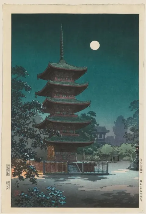 Framed Print : Sketches of Famous Places in Japan: Asakusa Kinryuzan Temple, 1938. Creator: Tsuchiya Ko?itsu Framed Print : Sketches of Famous Places in Japan: Asakusa Kinryuzan Temple, 1938. Creator: Tsuchiya Ko?itsu