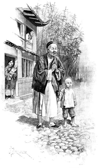 Framed Print : Sketches in Formosa: welcome by an old Chinese friend, 1890. Creator: Unknown Framed Print : Sketches in Formosa: welcome by an old Chinese friend, 1890. Creator: Unknown