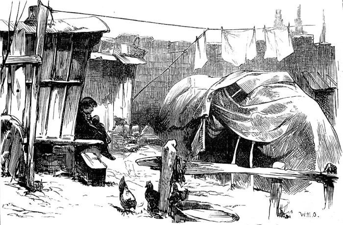 Framed Print : Sketches of gipsy life round London - Latimer-Road, Notting-Hill, 1880. Creator: Unknown Framed Print : Sketches of gipsy life round London - Latimer-Road, Notting-Hill, 1880. Creator: Unknown