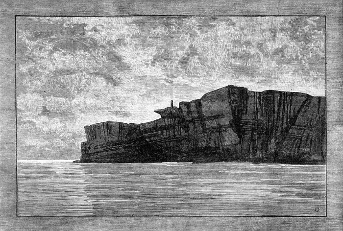 Framed Print : Sketches of the Gulf of St. Lawrence, Lower Canada: lighthouse at entrance to Gaspe Bay, 1881. Creator: Unknown Framed Print : Sketches of the Gulf of St. Lawrence, Lower Canada: lighthouse at entrance to Gaspe Bay, 1881. Creator: Unknown
