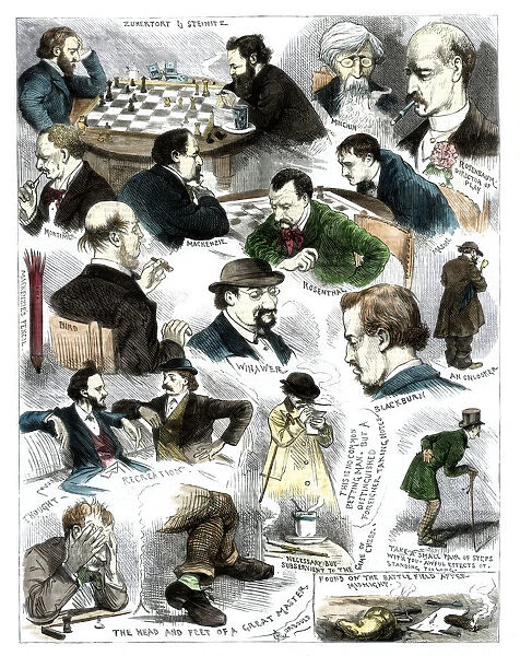 Sketches at the International Chess Tournament, May 5, 1883.Artist: Corbould