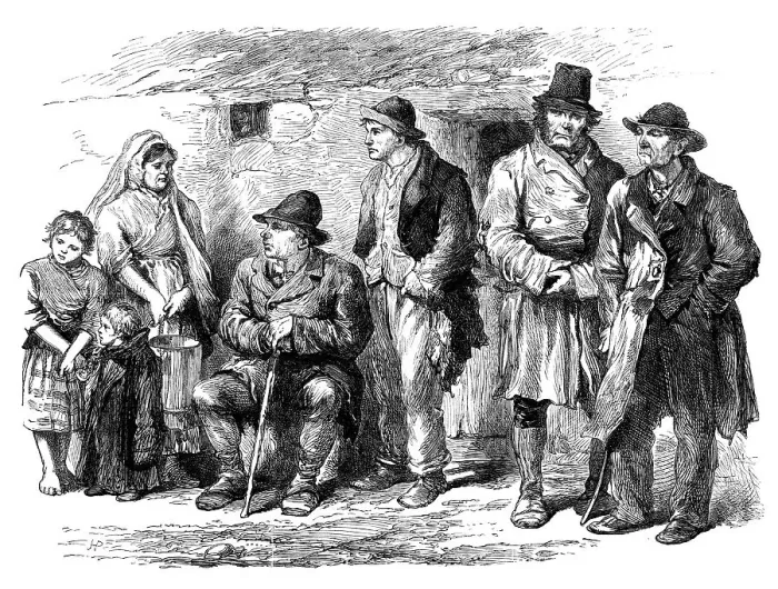 Framed Print : Sketches from Ireland: cottagers at Kildare, 1870. Creator: Unknown Framed Print : Sketches from Ireland: cottagers at Kildare, 1870. Creator: Unknown