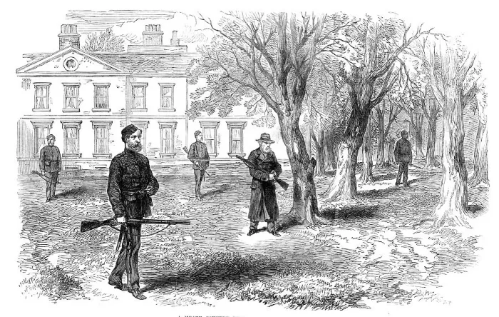 Framed Print : Sketches from Ireland: a Meath country gentleman walking in his park, 1870. Creator: Unknown Framed Print : Sketches from Ireland: a Meath country gentleman walking in his park, 1870. Creator: Unknown