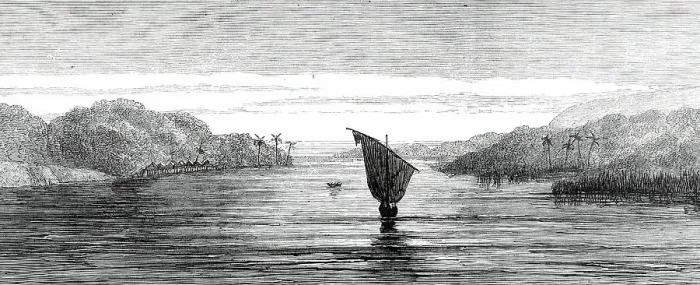 Framed Print : Sketches by Lieutenant Cameron in Central Africa...Lukuga Outlet of Lake Tanganyika...1876. Creator: Unknown