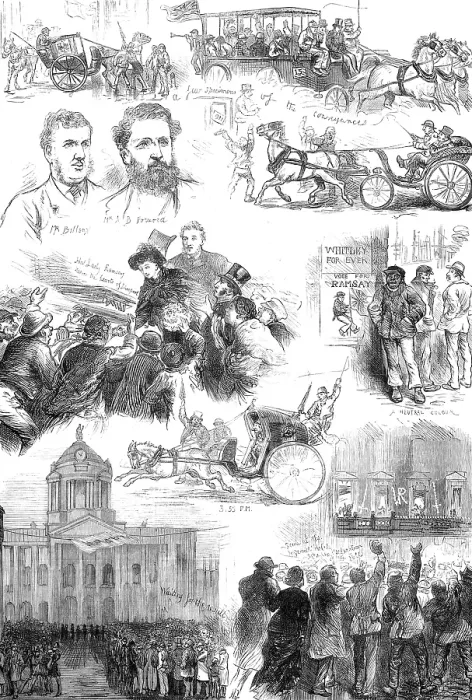 Framed Print : Sketches at the Liverpool Election, 1880. Creator: Unknown Framed Print : Sketches at the Liverpool Election, 1880. Creator: Unknown