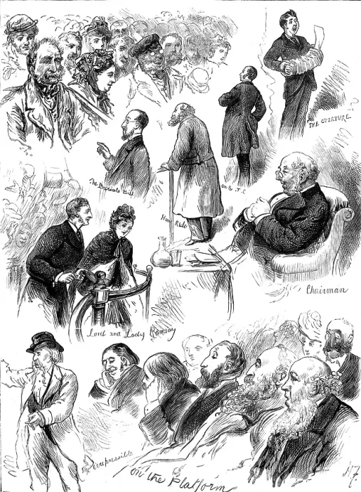 Framed Print : Sketches at the Liverpool Election: a ward meeting, 1880. Creator: Unknown Framed Print : Sketches at the Liverpool Election: a ward meeting, 1880. Creator: Unknown