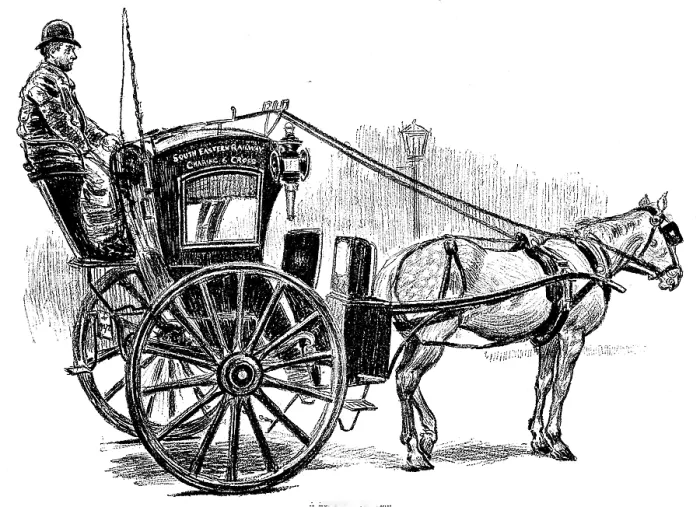 Framed Print : Sketches of London Cabs and Cabmen: a London gondola, 1890. Creator: Unknown Framed Print : Sketches of London Cabs and Cabmen: a London gondola, 1890. Creator: Unknown