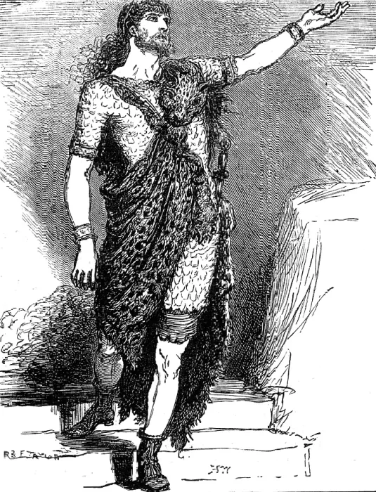 Framed Print : Sketches at the Lyceum: 'The Cup' - Mr. Irving as Synorix, 1881. Creator: R&E Taylor Framed Print : Sketches at the Lyceum: 'The Cup' - Mr. Irving as Synorix, 1881. Creator: R&E Taylor