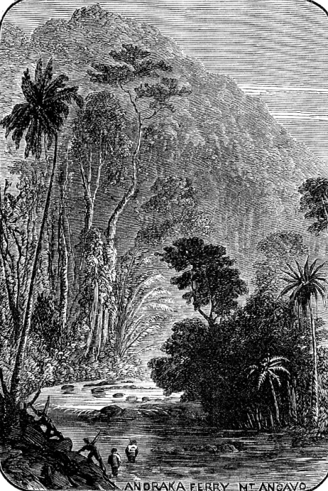 Framed Print : Sketches in Madagascar: Andraka Ferry Mt. Angavo, 1883. Creator: Unknown Framed Print : Sketches in Madagascar: Andraka Ferry Mt. Angavo, 1883. Creator: Unknown