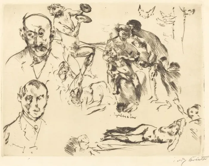 Framed Print : Sketches of Men, including Max Liebermann, c. 1915. Creator: Lovis Corinth Framed Print : Sketches of Men, including Max Liebermann, c. 1915. Creator: Lovis Corinth