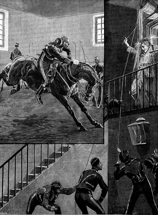 Framed Print : Sketches of military life: the new Subaltern: day and night, 1890. Creator: R. Taylor Framed Print : Sketches of military life: the new Subaltern: day and night, 1890. Creator: R. Taylor