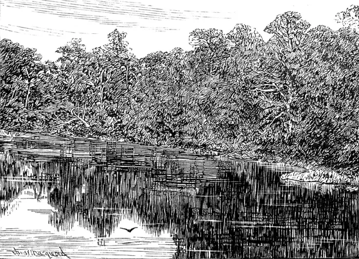 Framed Print : Sketches in Nidderdale, Yorkshire: Guyscliffe Tarn, 1883. Creator: Unknown Framed Print : Sketches in Nidderdale, Yorkshire: Guyscliffe Tarn, 1883. Creator: Unknown