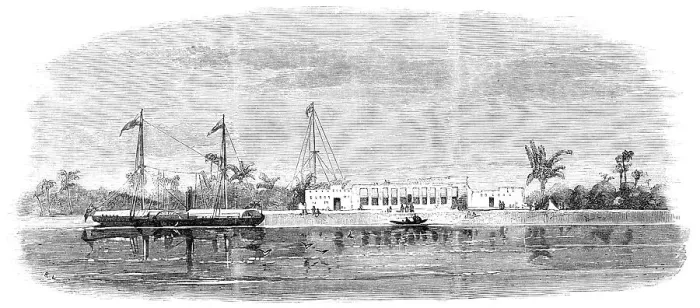 Framed Print : Sketches in the Persian Gulf - Margill, the Residence of the British Consul, near Bussorah, 1857. Creator: Unknown Framed Print : Sketches in the Persian Gulf - Margill, the Residence of the British Consul, near Bussorah, 1857. Creator: Unknown
