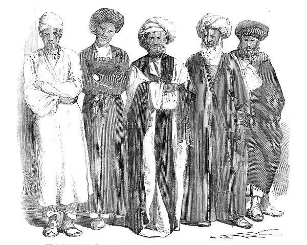 Sketches in the Persian Gulf - Persian and Arab inhabitants of Bushire - from a photograph, 1857. Creator: Unknown