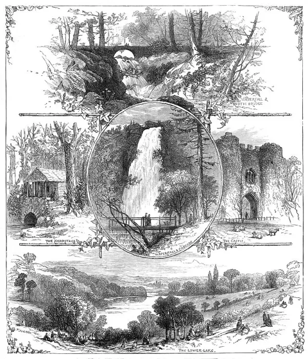 Framed Print : Sketches in Roundhay Park, Leeds; opened this week by Prince Arthur, 1872. Creator: Unknown