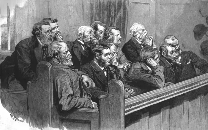Framed Print : Sketches in the Royal Courts of Justice--A Common Jury, 1890. Creator: Unknown Framed Print : Sketches in the Royal Courts of Justice--A Common Jury, 1890. Creator: Unknown