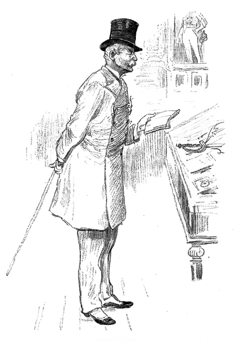 Framed Print : Sketches at the Royal Military Exhibition: a retired officer, 1890. Creator: Unknown Framed Print : Sketches at the Royal Military Exhibition: a retired officer, 1890. Creator: Unknown