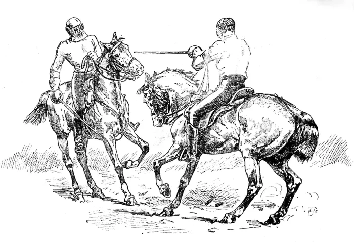 Framed Print : Sketches at the Royal Military Tournament...: fencing on horseback, 1890. Creator: Unknown Framed Print : Sketches at the Royal Military Tournament...: fencing on horseback, 1890. Creator: Unknown