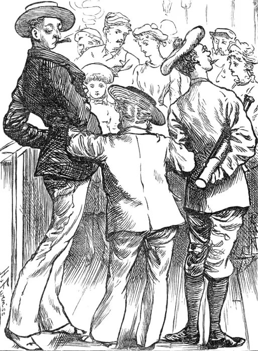 Framed Print : Sketches at the Ryde Regatta: Doing the Pier, 1881. Creator: Joseph Swain Framed Print : Sketches at the Ryde Regatta: Doing the Pier, 1881. Creator: Joseph Swain
