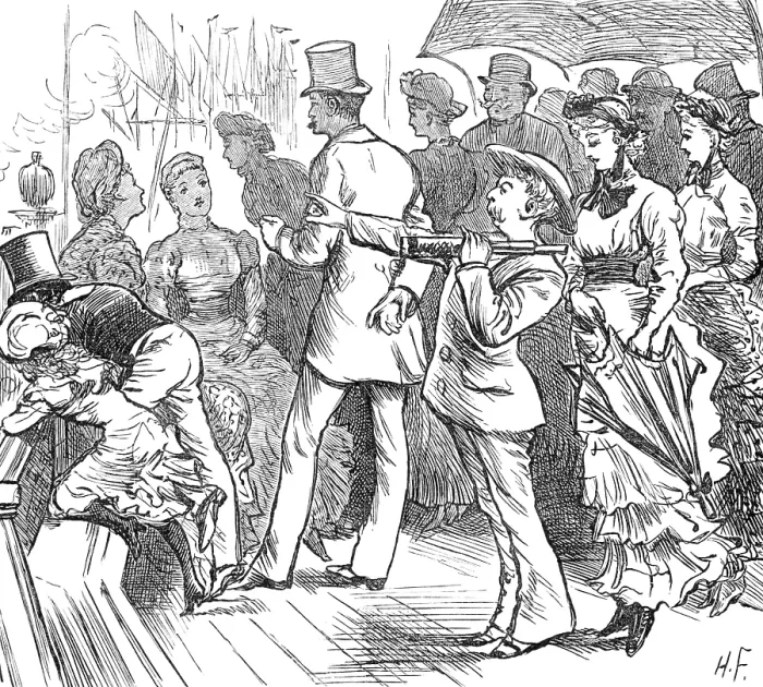 Framed Print : Sketches at the Ryde Regatta: The Grand Stand, 1881. Creator: Joseph Swain Framed Print : Sketches at the Ryde Regatta: The Grand Stand, 1881. Creator: Joseph Swain