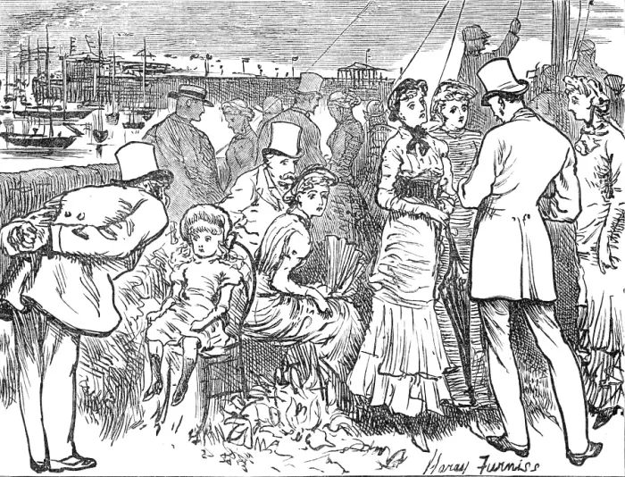 Framed Print : Sketches at the Ryde Regatta: The Wind-Up, 1881. Creator: Joseph Swain Framed Print : Sketches at the Ryde Regatta: The Wind-Up, 1881. Creator: Joseph Swain