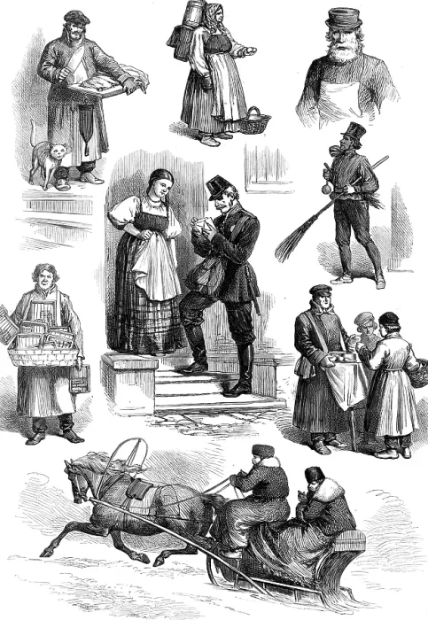 Framed Print : Sketches from St. Petersburg, by our special artist, 1874. Creator: Unknown Framed Print : Sketches from St. Petersburg, by our special artist, 1874. Creator: Unknown