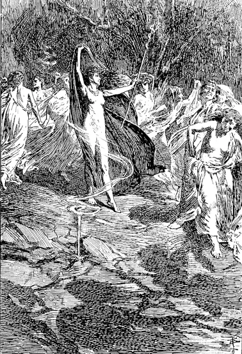 Framed Print : Sketches from the...Exhibitions: 'The Witches Dance', G. P. Jacomb Hood, Royal Academy, 1890. Creator: Unknown Framed Print : Sketches from the...Exhibitions: 'The Witches Dance', G. P. Jacomb Hood, Royal Academy, 1890. Creator: Unknown