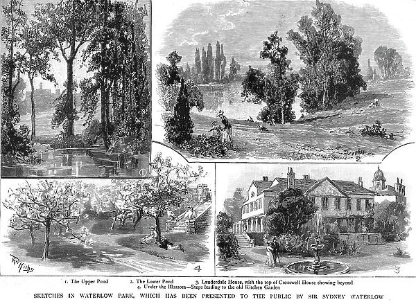 'Sketches in Waterlow Park, which has been Presented to the Public by Sir Sydney Waterlow, 1891. Creator: Unknown
