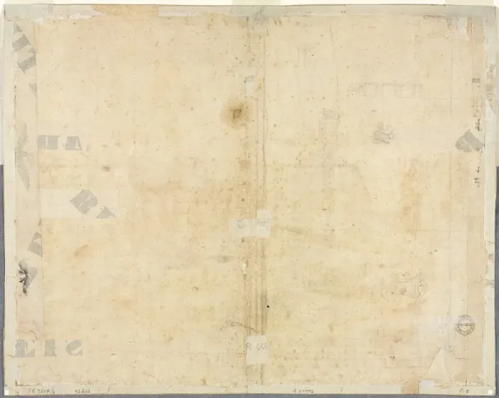 Framed Print : Sketches of Windows and Pilasters of the Attic Storey of the Collegio di Propaganda Fide (verso) Framed Print : Sketches of Windows and Pilasters of the Attic Storey of the Collegio di Propaganda Fide (verso)