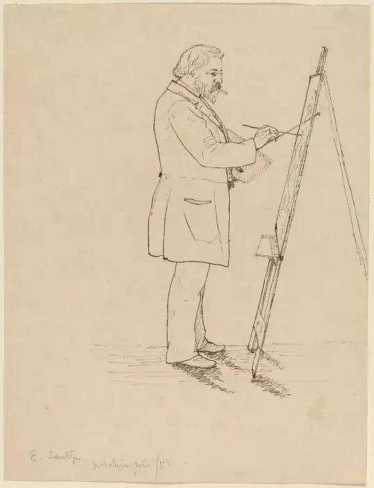 Framed Print : Sketching - Emanuel Leutze, 1858. Creator: John Quincy Adams Ward Framed Print : Sketching - Emanuel Leutze, 1858. Creator: John Quincy Adams Ward