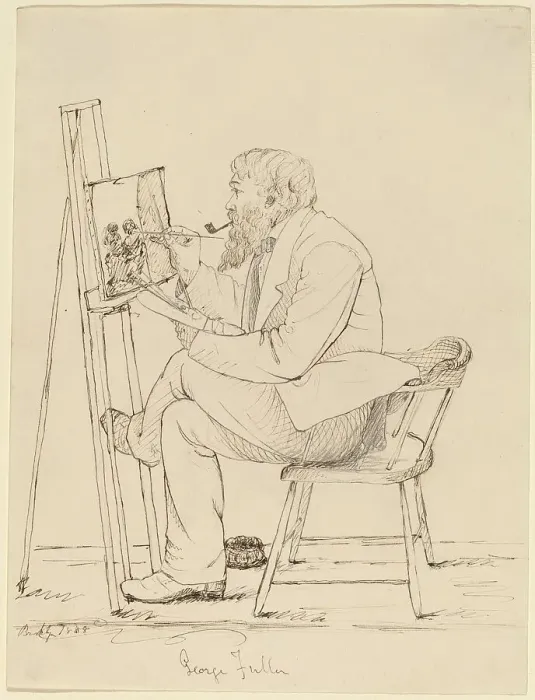 Framed Print : Sketching - George Fuller, 1858. Creator: John Quincy Adams Ward Framed Print : Sketching - George Fuller, 1858. Creator: John Quincy Adams Ward